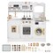 Kids Play Kitchen Wooden Pretend Cooking Set with Lights Sounds Accessories